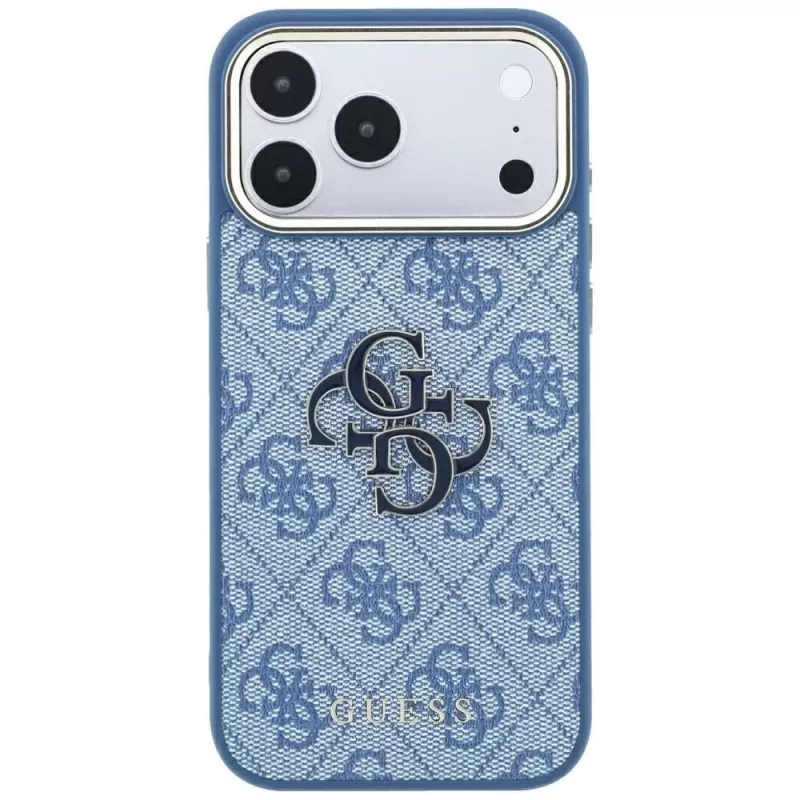 GUESS 4G & Big Resin Logo -kotelo iPhone 17 Pro Max / 18 Pro Max - vaaleansininen