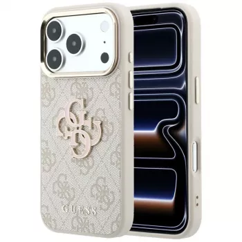 Guess 4G & Big Resin Logo -kotelo iPhone 17 Pro Max / 18 Pro Max - pinkki