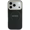 GUESS Saffiano Peony & Ring MagSafe -kotelo iPhone 18 Pro / 17 Pro - musta
