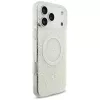 GUESS IML Flowers Allover Electroplated -kotelo helmirannekorulla MagSafe iPhone 18 Pro Max / 17 Pro Max valkoinen
