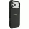 Guess Grained Gold Ring MagSafe -kotelo Apple iPhone 18 Pro Max / 17 Pro Max, musta