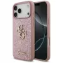 GUESS Fixed Glitter Big 4G -kotelo iPhone 18 Pro Max / 17 Pro Max - pinkki