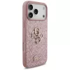 GUESS Fixed Glitter Big 4G -kotelo iPhone 18 Pro Max / 17 Pro Max - pinkki