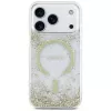 Guess Resin Bottom Glitter MagSafe -kotelo iPhone 18 Pro / 17 Pro, kulta