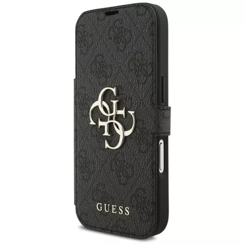Guess Book 4G Metal Logo -kotelo iPhone 18 Pro / 17 Pro - musta