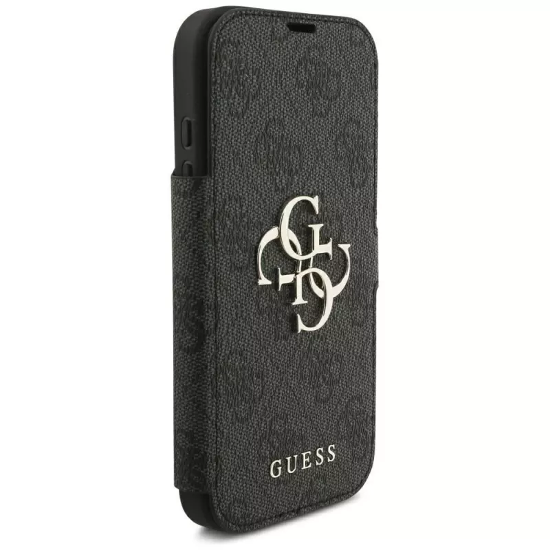 Guess Book 4G Metal Logo -kotelo iPhone 18 Pro / 17 Pro - musta