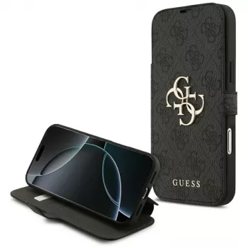 Guess Book 4G Metal Logo -kotelo iPhone 18 Pro Max / 17 Pro Max, musta