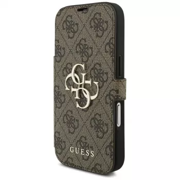 Guess Book 4G Metal Logo -kotelo Apple iPhone 18 Pro / 17 Pro – ruskea