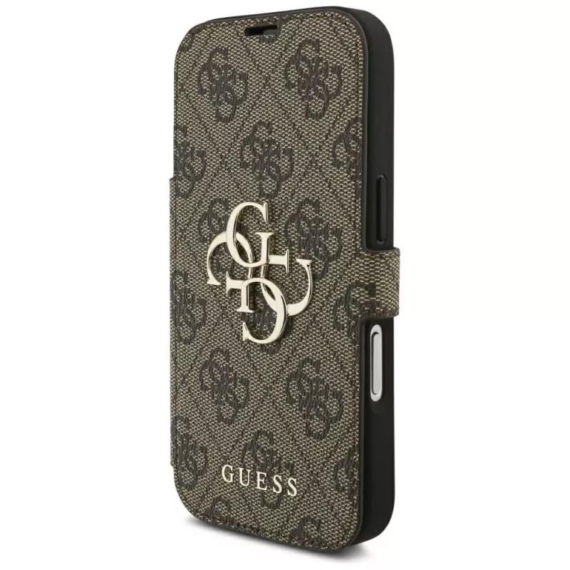 Guess Book 4G Metal Logo -kotelo Apple iPhone 18 Pro / 17 Pro – ruskea