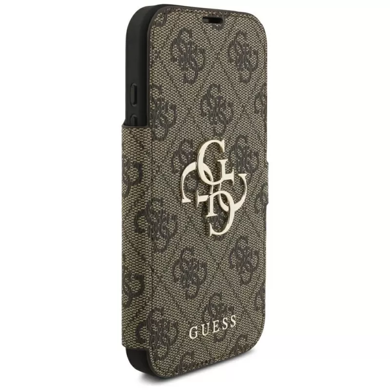 Guess Book 4G Metal Logo -kotelo Apple iPhone 18 Pro / 17 Pro – ruskea