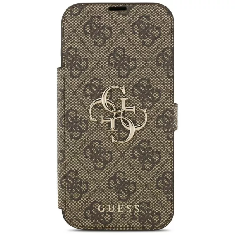 Guess Book 4G Metal Logo -folio-kotelo iPhone 18 Pro Max / 17 Pro Max - ruskea