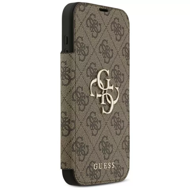 Guess Book 4G Metal Logo -folio-kotelo iPhone 18 Pro Max / 17 Pro Max - ruskea