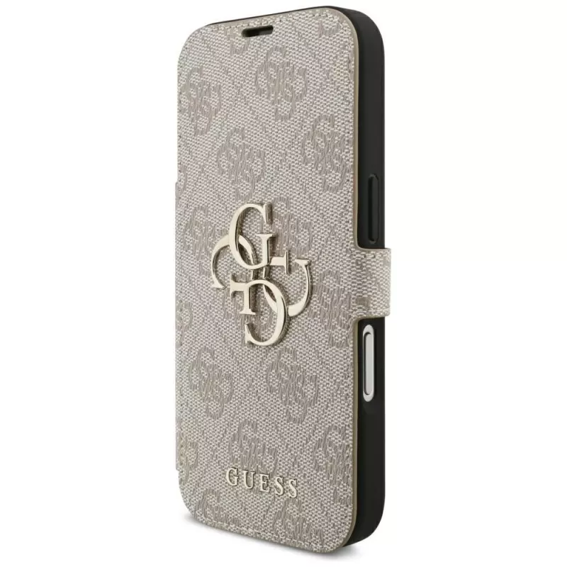 Guess Book 4G Metal Logo -folio-kotelo iPhone 16 Pro / 17 Pro - pinkki