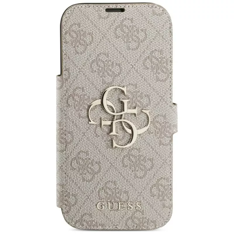 Guess Book 4G Metal Logo -folio-kotelo iPhone 16 Pro / 17 Pro - pinkki
