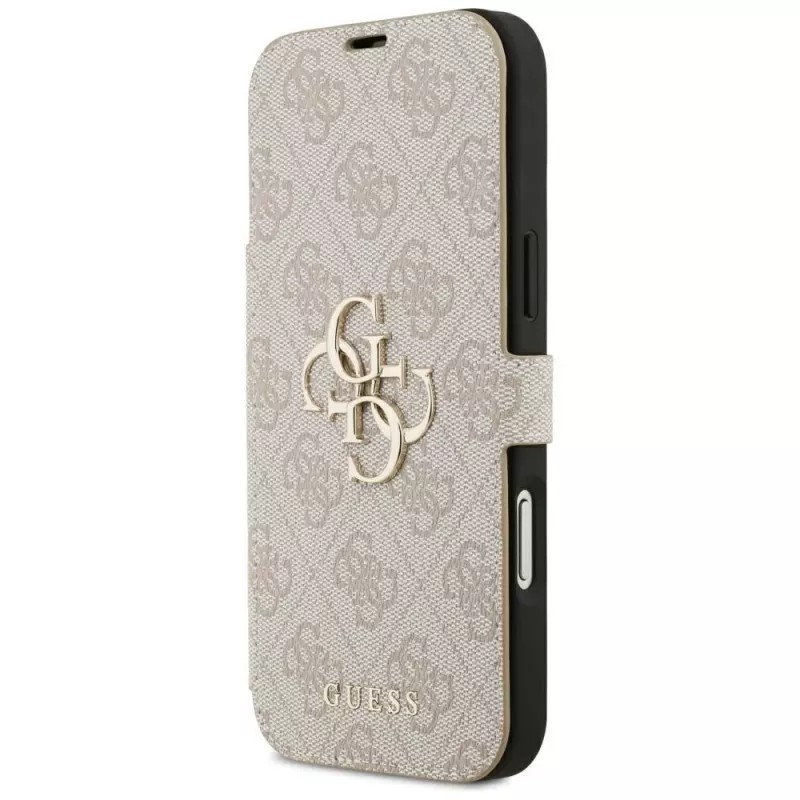 GUESS Book 4G Metal Logo -folio-kotelo iPhone 18 Pro Max / 17 Pro Max - pinkki