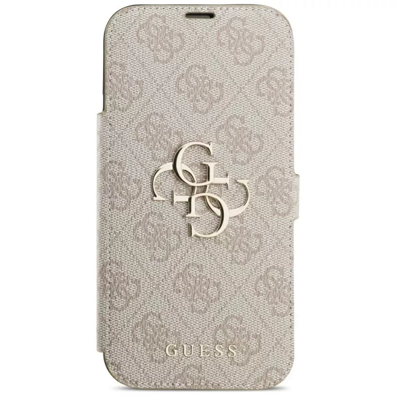 GUESS Book 4G Metal Logo -folio-kotelo iPhone 18 Pro Max / 17 Pro Max - pinkki