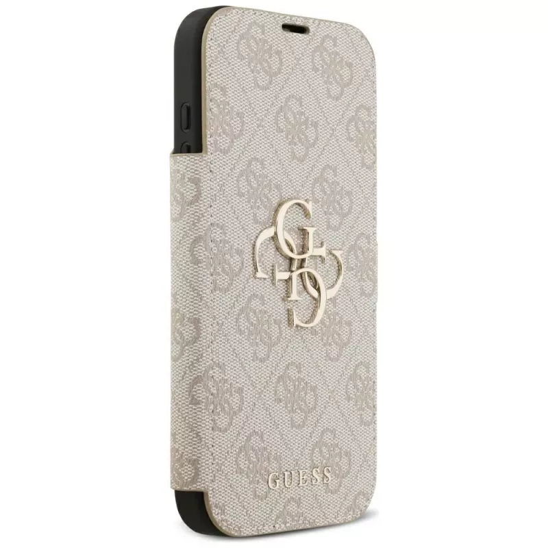 GUESS Book 4G Metal Logo -folio-kotelo iPhone 18 Pro Max / 17 Pro Max - pinkki