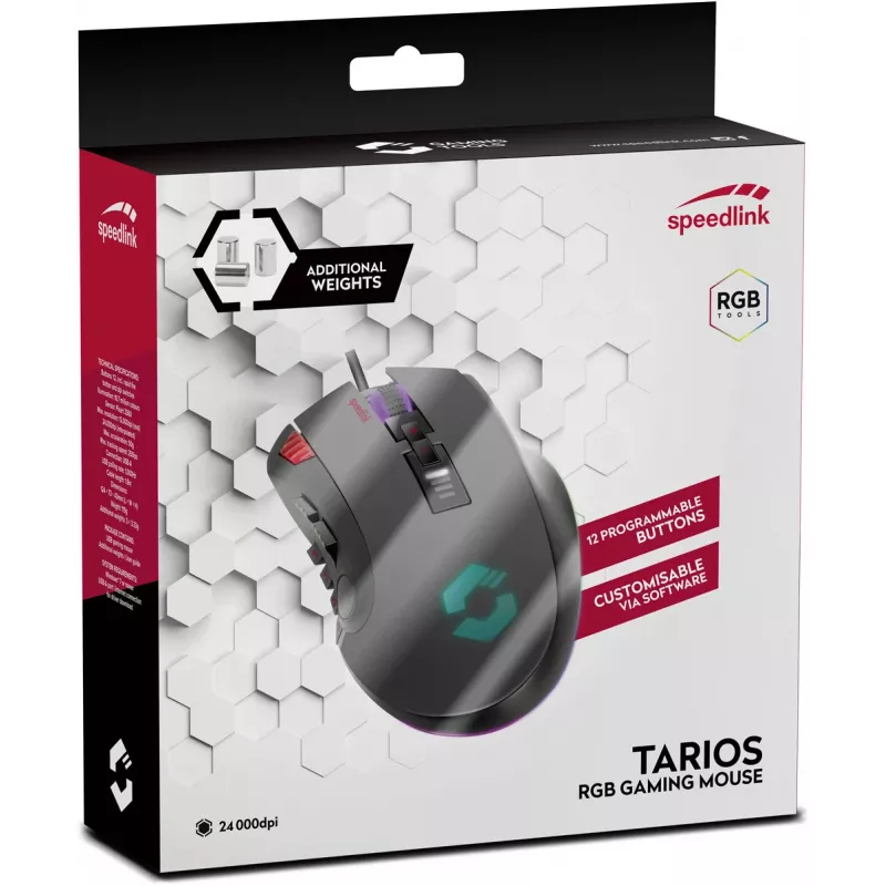 Speedlink Tarios langallinen USB-pelihiiri, RGB, 24000 DPI (SL-680012-BK)