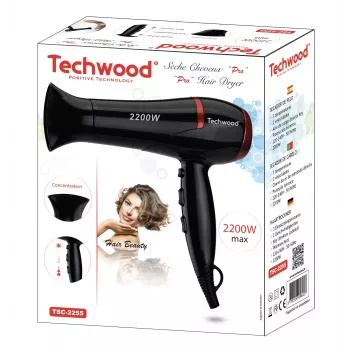 Techwood TSC-2255 Pro hiustenkuivaaja, 2200W, musta (TSC-2255)