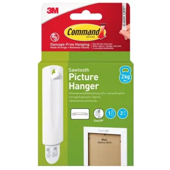 3M Command tarrakoukku sahalaitakehyksille, 1 koukku + 2 liuskaa, valkoinen (7100336642)