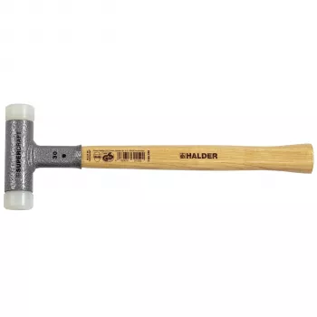 Halder SUPERCRAFT vasara H 30 tärinää vaimentavalla kahvalla, 30 mm pään halkaisija, valkoinen erikoisnylonosa, keskikova, teräskotelo