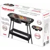 Techwood TBQ-836P sähkögrilli jalustalla, 2000W, 36,5 cm kromattu grilli, musta