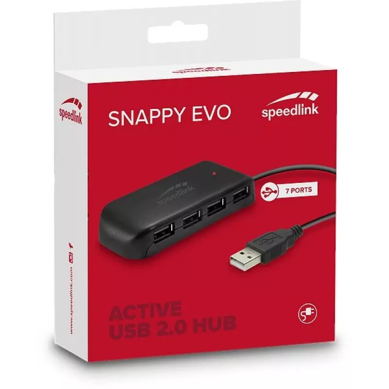 Speedlink Snappy Evo 7-porttinen USB 2.0 -keskitin (SL-140005-BK)