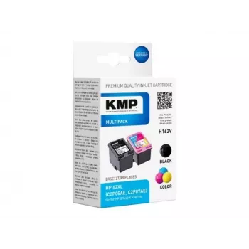 KMP 1741.400500 MultiPack musta ja kolmivärinen mustepatruuna yhteensopiva HP 62XL (C2P05AE/C2P07AE) kanssa - 2 kpl:n pakkaus