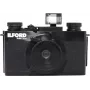 ILFORD PIXIE 35mm point & shoot -filmikamera – hopea/musta, sisäänrakennettu salama, automaattitarkennus