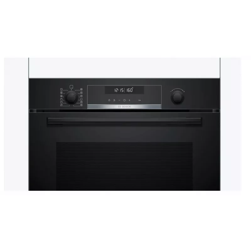 BOSCH Serie 6 kalusteisiin asennettava uuni AirFry-toiminnolla, 71L, pyrolyysipuhdistus, musta (HBG578EB3)