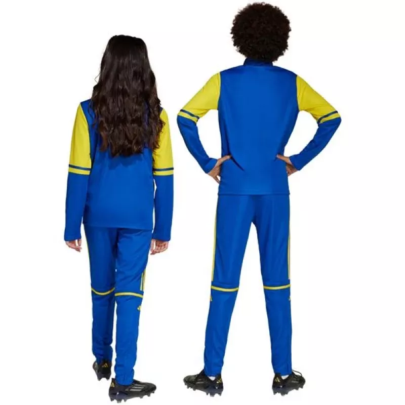 adidas Squadra 25 lasten harjoitushousut - sininen/keltainen - koko 152 cm (JP3154)