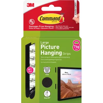 3M Command liimanauhat, suuret, 4 kpl, musta (7100337186)