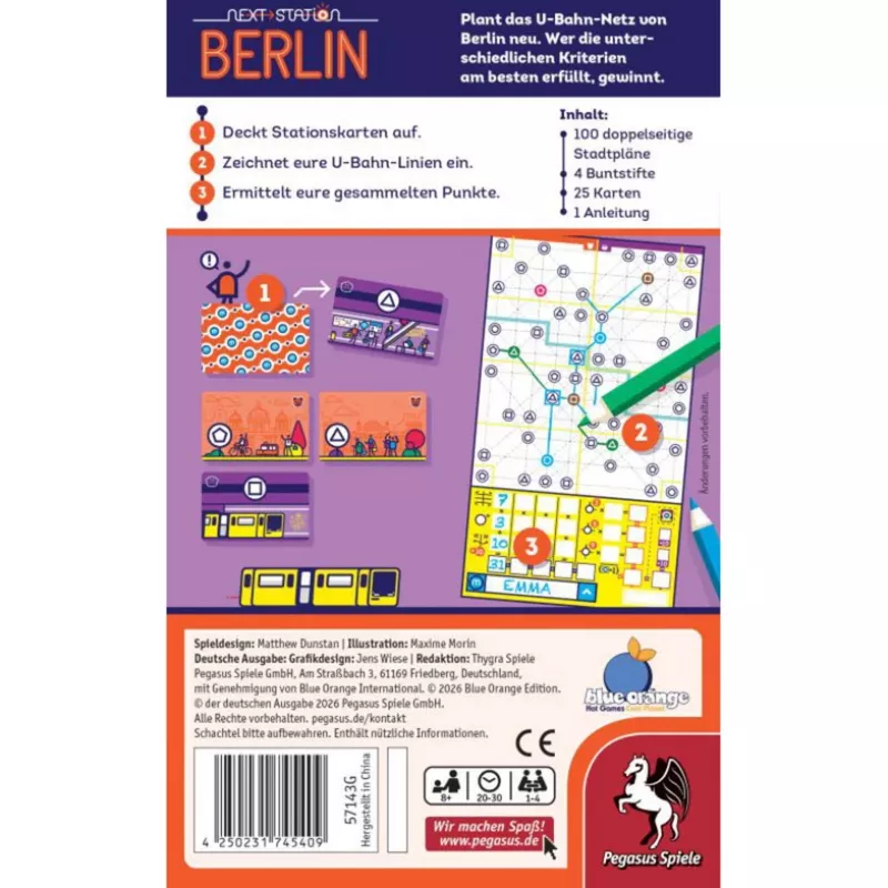 PEGASUS Next Station Berlin – Roll-and-Write -lautapeli (saksankielinen painos)
