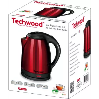Techwood TBI-1855 langaton ruostumattomasta teräksestä valmistettu vedenkeitin, 1.8 L (TBI-1855)