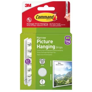 3M Command-kiinnitysliuskat kapeat, 4 kpl, valkoiset (7100337191)