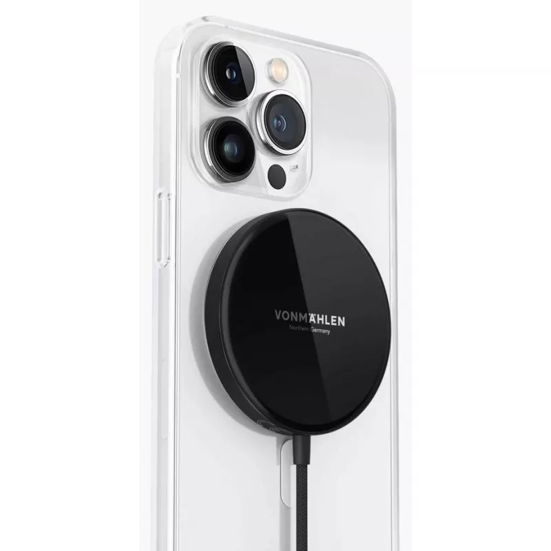 Vonmählen Aura Mini magneettinen langaton laturi USB-C-kaapelilla, 15W, musta