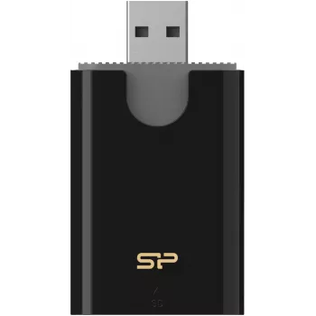 Silicon Power Combo -kortinlukija SD/microSD, USB 3.2 Gen 1 Type-A, musta (SPU3AT5REDEL300K)