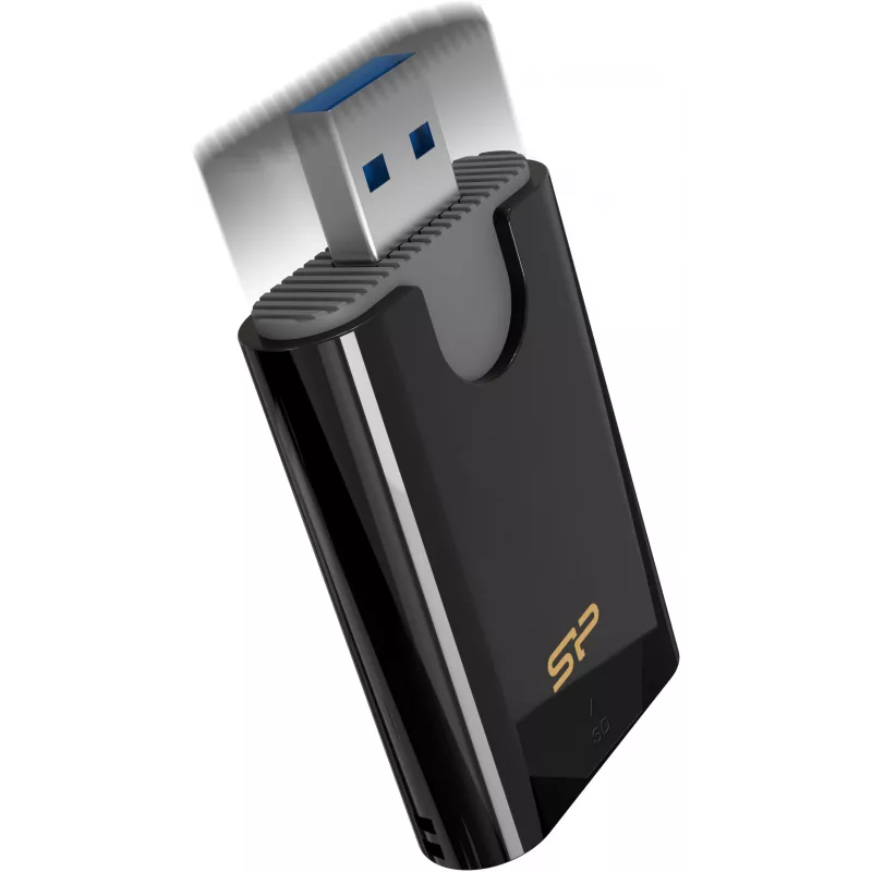 Silicon Power Combo SD/microSD-kortinlukija, USB 3.2 Gen 1 Type-A, musta (SPU3AT5REDEL300K)