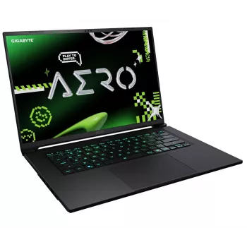 GIGABYTE AERO X16 4PHN4EEC64DH 16 tuuman UHD+ OLED -kannettava, AMD Ryzen 9 AI 465, 16GB DDR5, 1TB NVMe SSD, NVIDIA GeForce RTX 5070, Windows 11 Home, musta