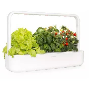 Click & Grow Smart Garden 9 sisäyrtti- & vihannespuutarha LED-kasvuvaloilla, itsestään kastelu, 9 kasvipatruunaa, valkoinen