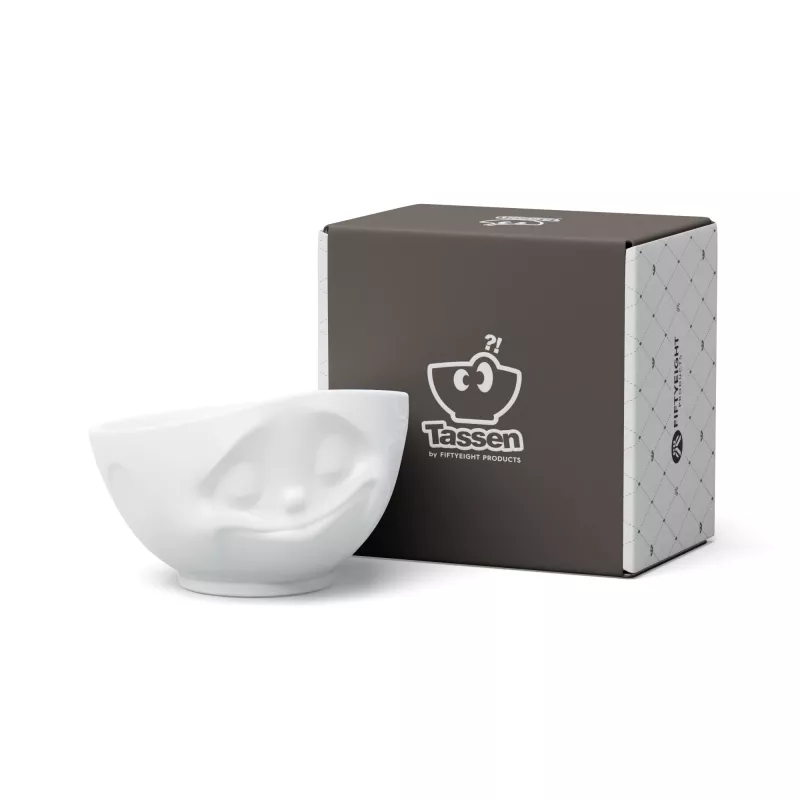 FIFTYEIGHT PRODUCTS Happy Face -kulho 1000 ml valkoinen posliini