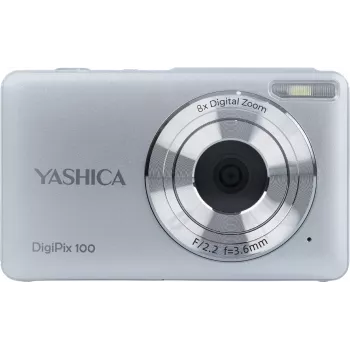 Yashica DigiPix 100 kompakti digitaalikamera, 8 MP, 2,4 tuuman IPS-näyttö, hopea (YAS-DG100PP-SV)