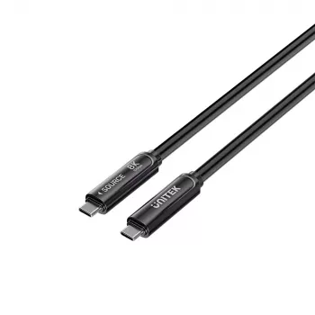 UNITEK USB-C aktiivinen optinen kaapeli 10m 10Gbps PD60W 8K@30Hz musta