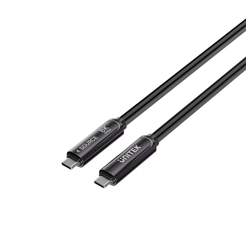 UNITEK USB-C aktiivinen optinen kaapeli 10m 10Gbps PD60W 8K@30Hz musta
