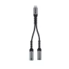 Unitek USB-C ääni- ja lataussovitin 60W Power Delivery, 15 cm, Space Grey