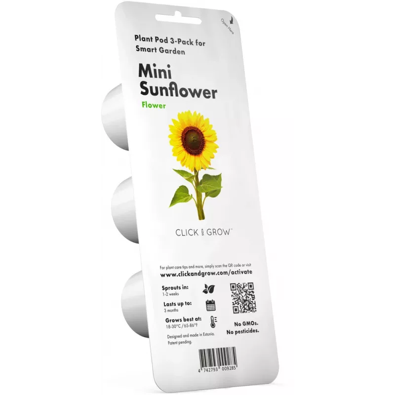 Click & Grow mini-auringonkukka-kasvatuskapselit Smart Gardeniin, 3 kpl:n pakkaus (SGR65X3)