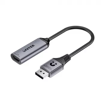 UNITEK DisplayPort - HDMI 2.1 -sovitin 8K@60Hz HDR 48Gbps 15cm