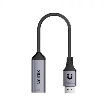 UNITEK DisplayPort - HDMI 2.1 -sovitin 8K@60Hz HDR 48Gbps 15cm
