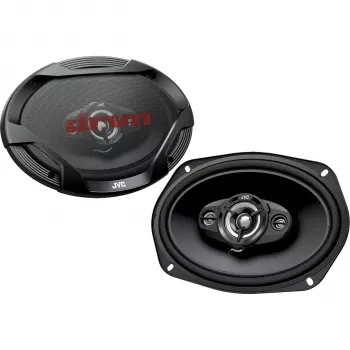 JVC CS-DR6942 6x9 tuuman 4-tie koaksiaalikaiuttimet autoihin, 500W huipputeho, Carbon-Mica-bassoelementit, PEI-kalottidiskantit, pari