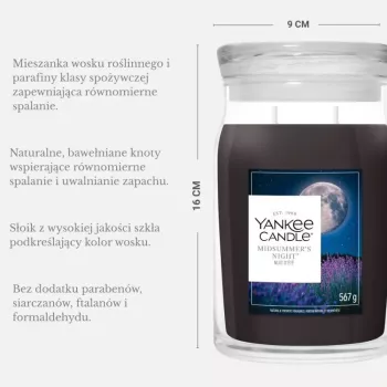 Yankee Candle Signature Mittsommernacht suuri lasinen tuoksukynttilä 567 g